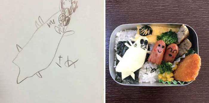 Japanese Dad Takes His Daughter's Drawings And Turns Them Into Adorable Meals