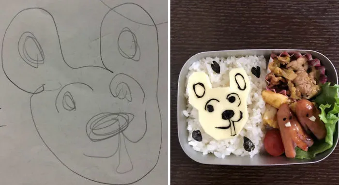 Japanese Dad Takes His Daughter's Drawings And Turns Them Into Adorable Meals
