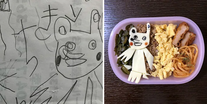 Japanese Dad Takes His Daughter's Drawings And Turns Them Into Adorable Meals