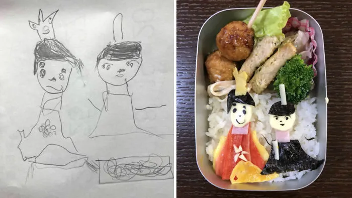 Japanese Dad Takes His Daughter's Drawings And Turns Them Into Adorable Meals