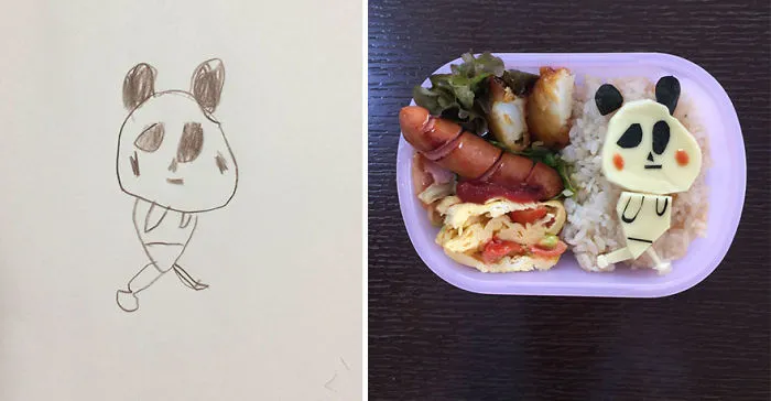Japanese Dad Takes His Daughter's Drawings And Turns Them Into Adorable Meals