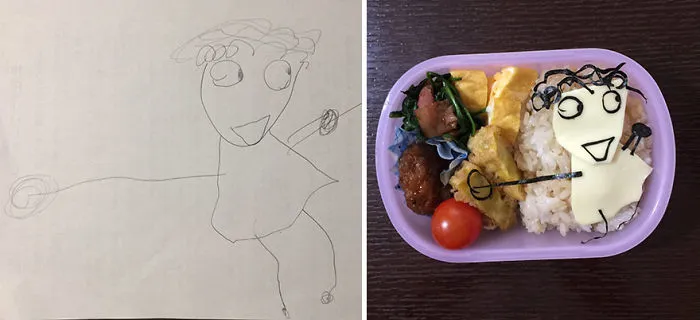 Japanese Dad Takes His Daughter's Drawings And Turns Them Into Adorable Meals
