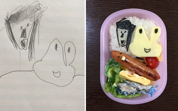 Japanese Dad Takes His Daughter's Drawings And Turns Them Into Adorable Meals