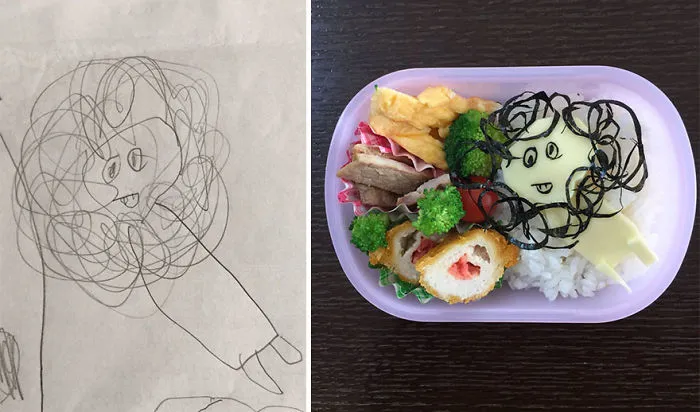 Japanese Dad Takes His Daughter's Drawings And Turns Them Into Adorable Meals