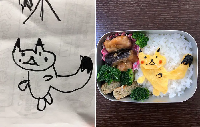 Japanese Dad Takes His Daughter's Drawings And Turns Them Into Adorable Meals