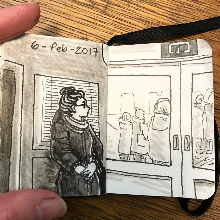 I Sketched Fellow Passengers On The Ferry In Amsterdam In A Tiny Sketchbook, Here's The Result (30 Pics)