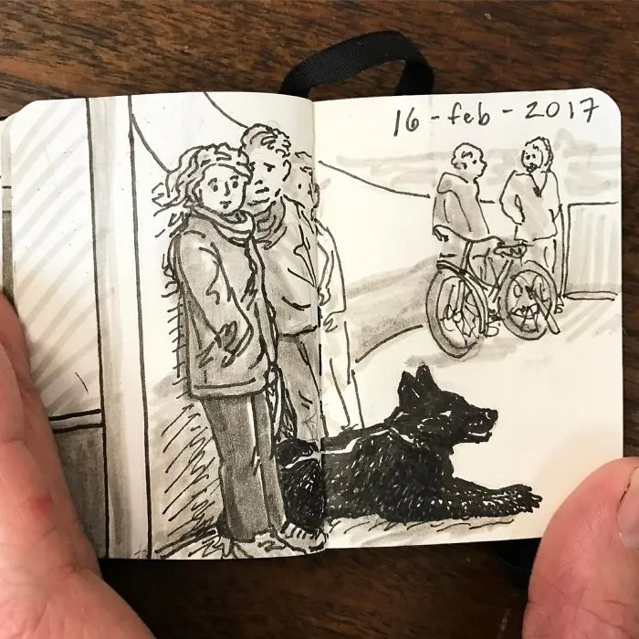 I Sketched Fellow Passengers On The Ferry In Amsterdam In A Tiny Sketchbook, Here's The Result (30 Pics)
