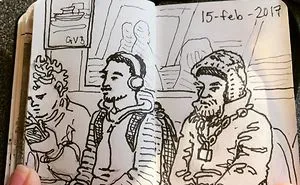 I Sketched Fellow Passengers On The Ferry In Amsterdam In A Tiny Sketchbook, Here's The Result (30 Pics)