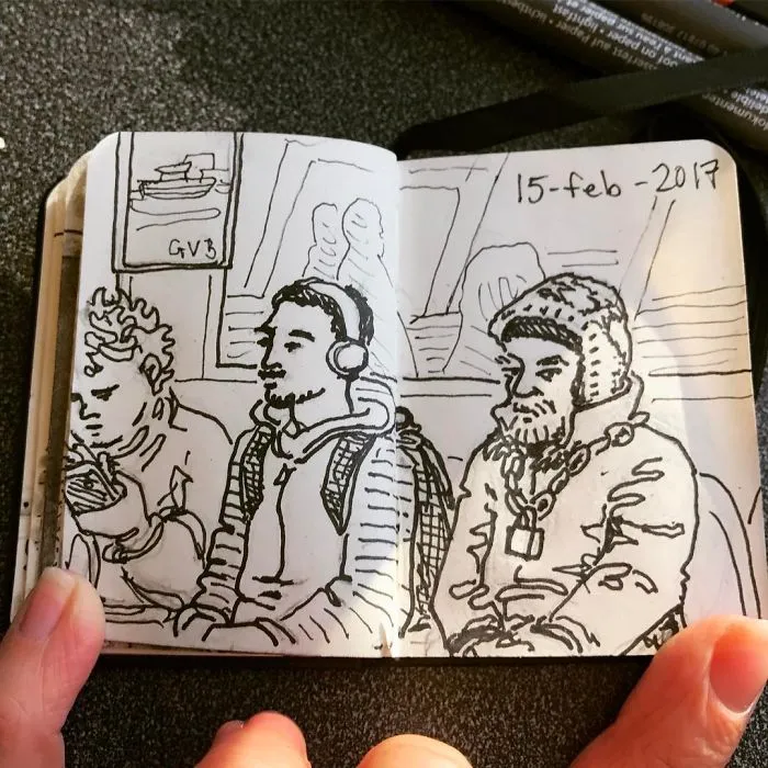 I Sketched Fellow Passengers On The Ferry In Amsterdam In A Tiny Sketchbook, Here's The Result (30 Pics)