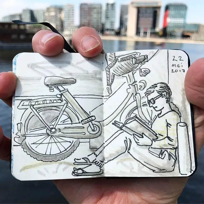 I Sketched Fellow Passengers On The Ferry In Amsterdam In A Tiny Sketchbook, Here's The Result (30 Pics)