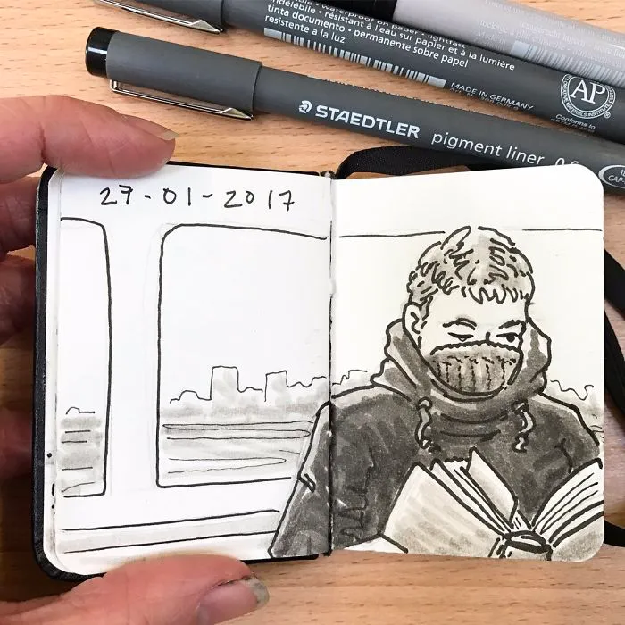 I Sketched Fellow Passengers On The Ferry In Amsterdam In A Tiny Sketchbook, Here's The Result (30 Pics)