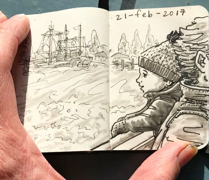 I Sketched Fellow Passengers On The Ferry In Amsterdam In A Tiny Sketchbook, Here's The Result (30 Pics)