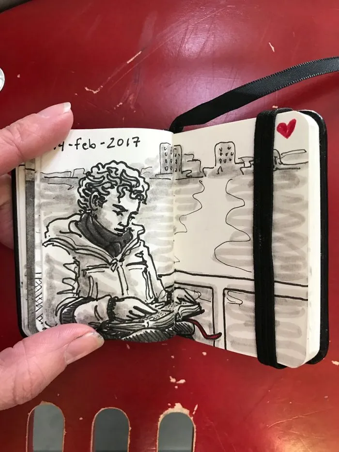 I Sketched Fellow Passengers On The Ferry In Amsterdam In A Tiny Sketchbook, Here's The Result (30 Pics)