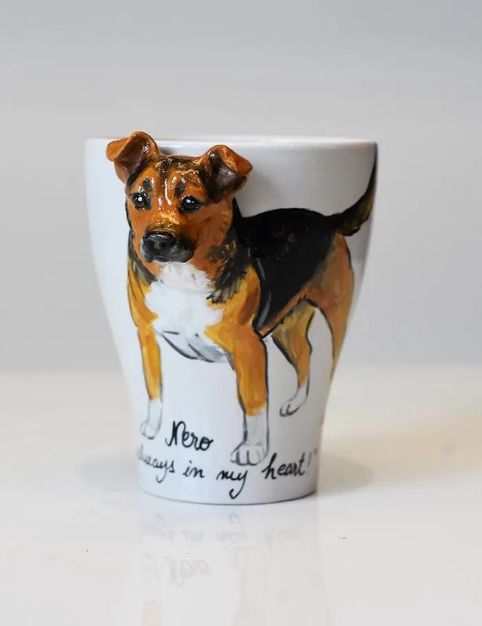I Create 3D Sculptures Of People's Pets On Mugs Completely By Hand