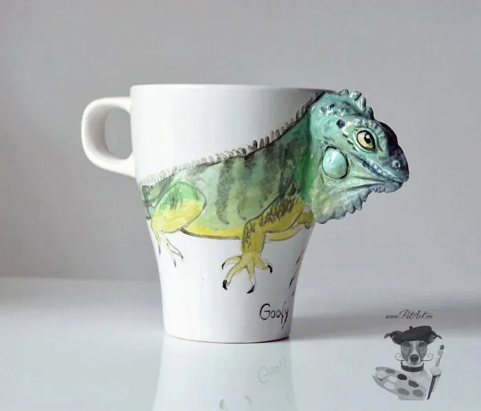 I Create 3D Sculptures Of People's Pets On Mugs Completely By Hand