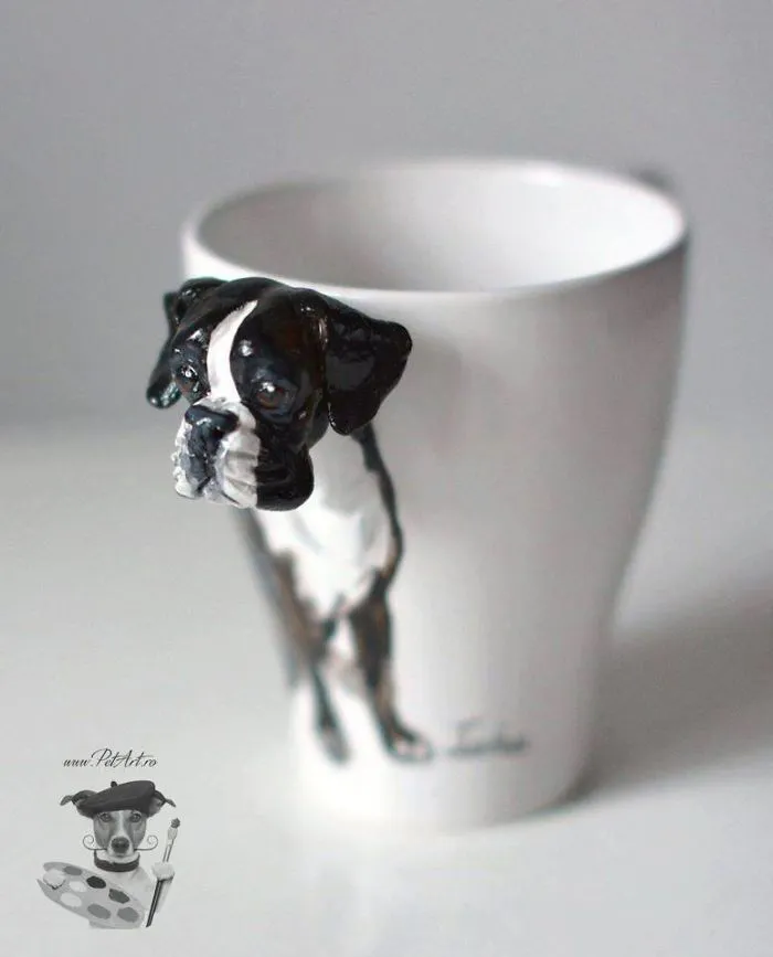 I Create 3D Sculptures Of People's Pets On Mugs Completely By Hand