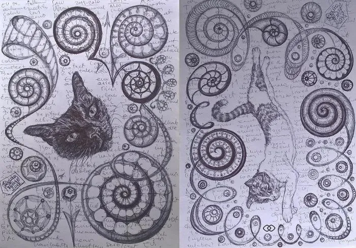 I Turn My Interpretation Notes Into Doodles And Drawings Of My Cats