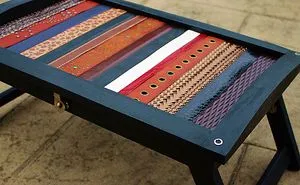 I Used Leather Belts To Upcycle This Small Table
