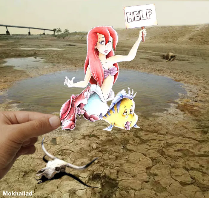 I Combine Sad Photos Of My Country With Drawings To Create Happiness Out Of Misery