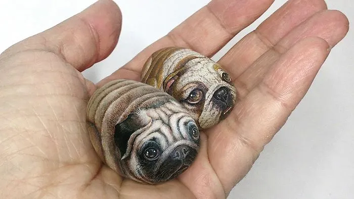 I Create 3d Miniature Animals On Natural Stones To Reflect Their Character And Spirit