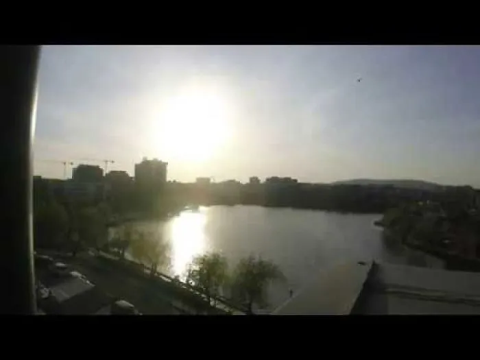 4k Sunset Timelapse Over Iulius Lake In Cluj-Napoca, Romania - May 2018. Most Beautiful Urban View In Europe