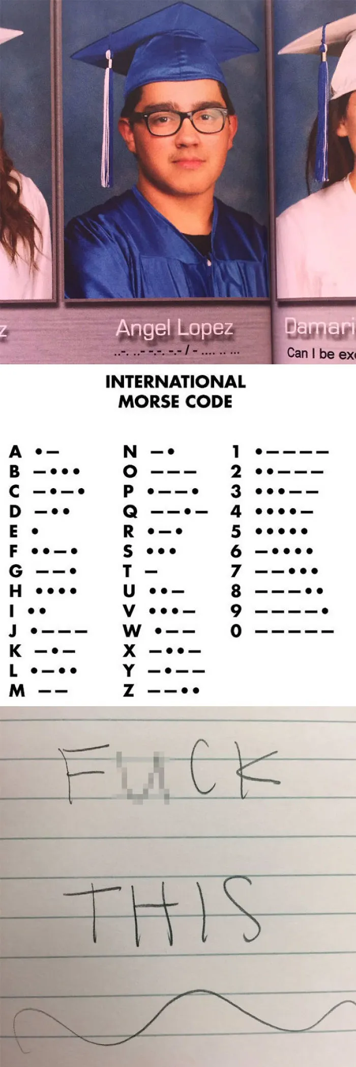This Kid Used Morse Code For His Senior Quote And We Translated It And This Is What It Said