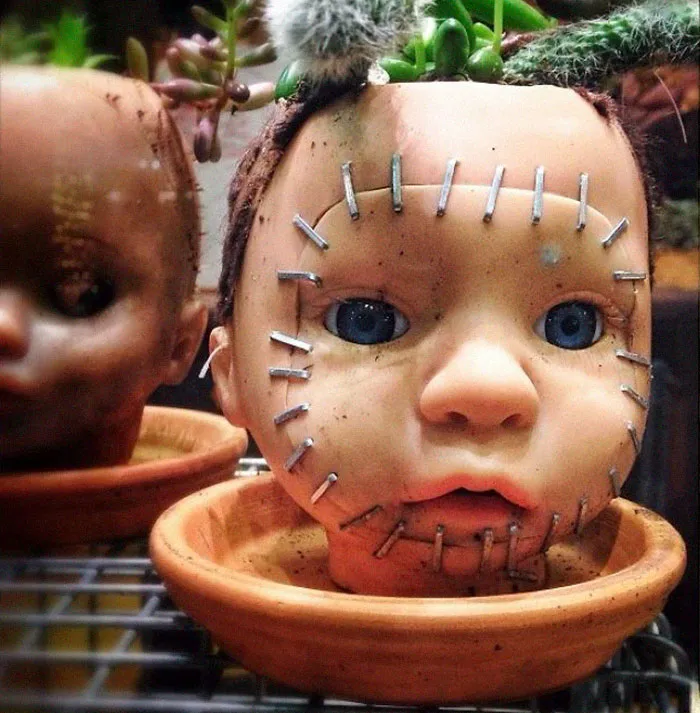 145 People Who Turned Old Dolls Into Planters And Scared The Hell Out Of Their Neighbors