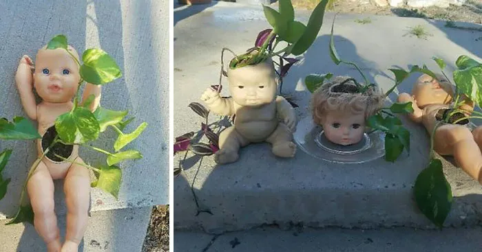 145 People Who Turned Old Dolls Into Planters And Scared The Hell Out Of Their Neighbors