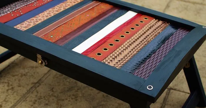 I Used Leather Belts To Upcycle This Small Table