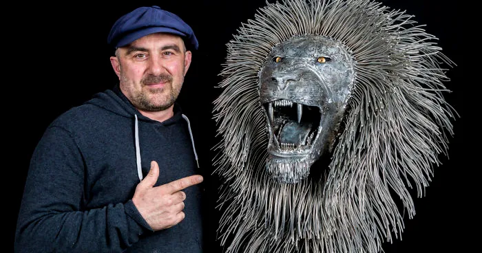 My Recent Work, Stainless Steel Lion