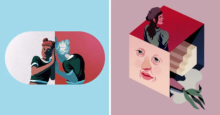 I Create Minimalist Illustrations Using Geometric Shapes