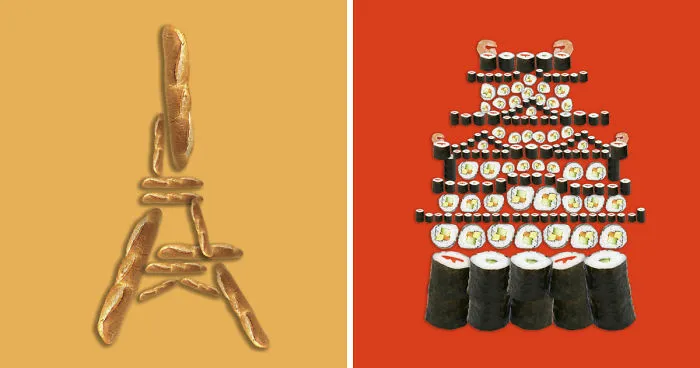 We Illustrated World Landmarks With Food