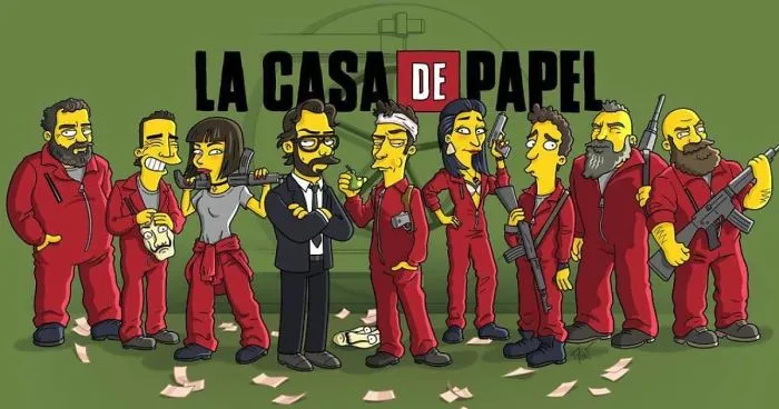 Cartoonist Transforms The Characters From The Series "La Casa De Papel" Into Simpson Version And The Result Is Lovely
