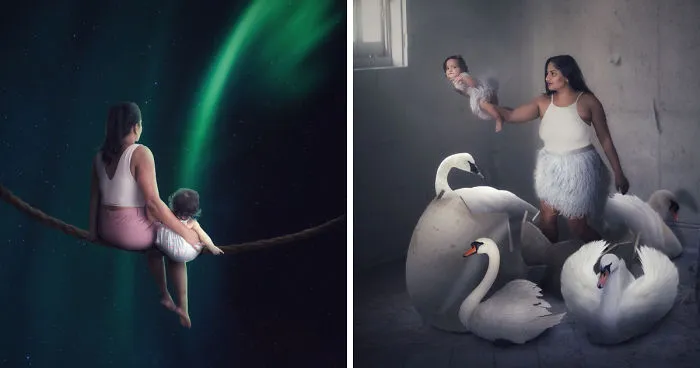 10 Surreal Scenes Of Mother And Daughter Created Without Leaving The House