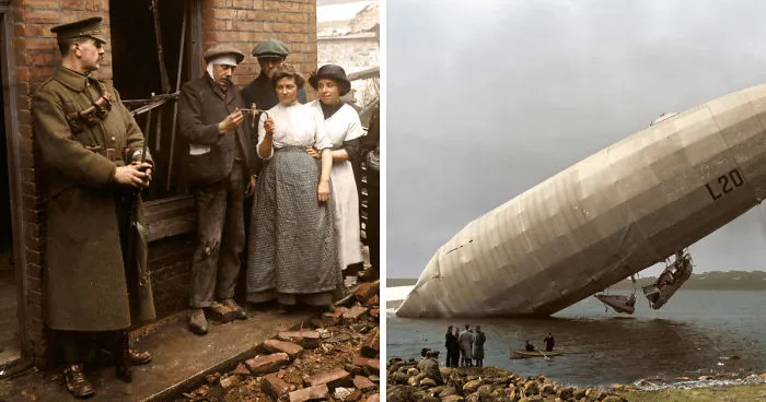 I've Colourised These Photos Of England's 'First Blitz' Over 100 Years Ago