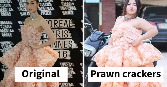 Woman Hilariously Recreates Celebrity Outfits Using Food, And The Result Is Better Than The Original
