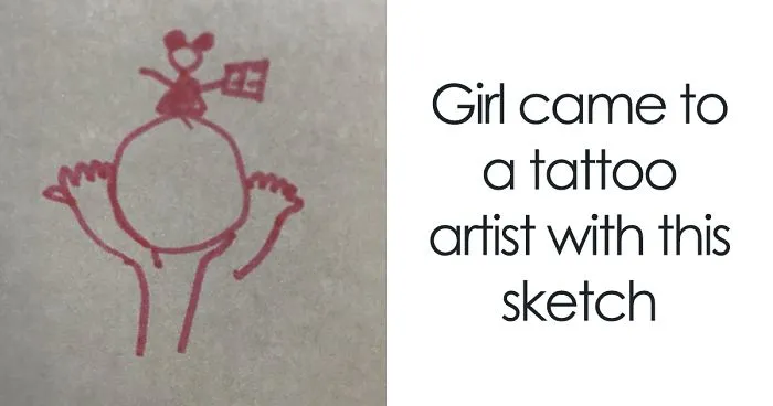 People Are Amazed By This Tattoo Artist's Skill In Understanding His Client's Wish From Such A Bad Sketch