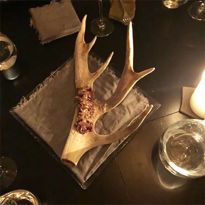 Reindeer Served On Reindeer Antlers