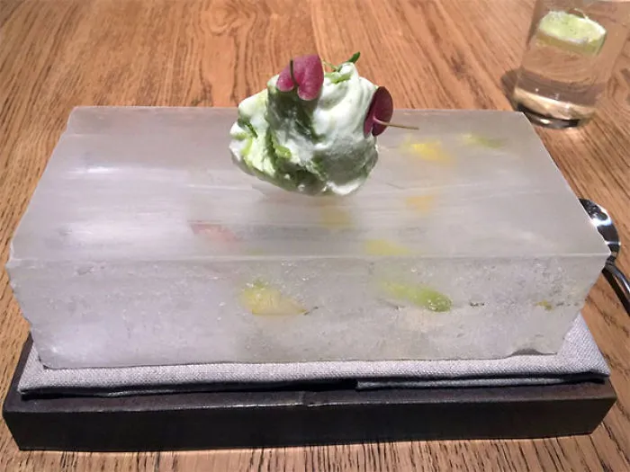 I Scream, You Scream, We All Scream For Icecream... Served On A Giant Block Of Frozen Flower Petals