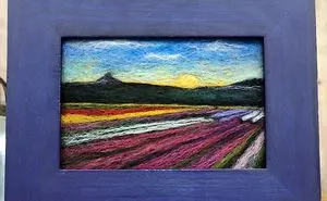 Needle Felted Painting Tulip Fields Woodburn Oregon