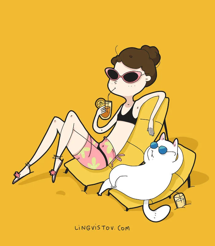 New-Fun-Cat-Illustrations-Lingvistov