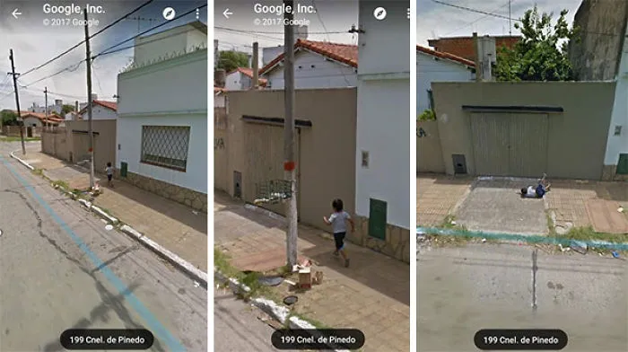 Este pobre niño en Google Maps