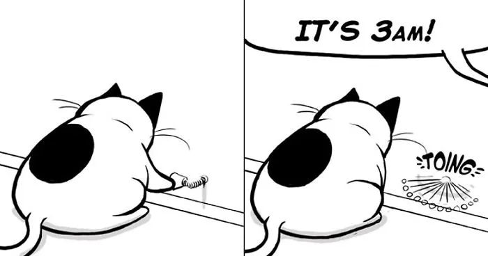 My Wife Insisted Me To Put These Comics On The Internet - They're About A Cat We Rescued A Few Months Ago