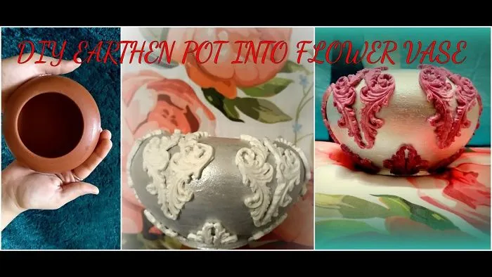 Made This Flower Vase Out Of Waste Earthen Pot
