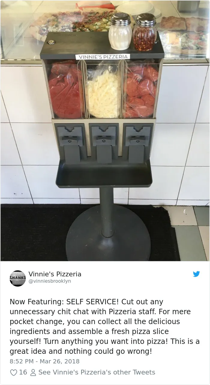Amazing Self Service At Vinnie's Pizzeria