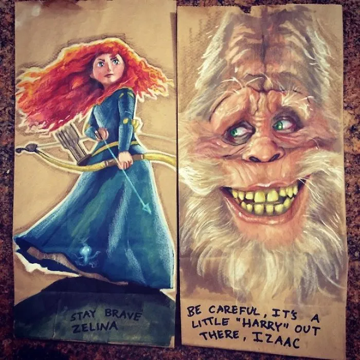 This Dad Started Drawing On His Kids' Lunch Bags 5 Years Ago And Even Obama Loved Them