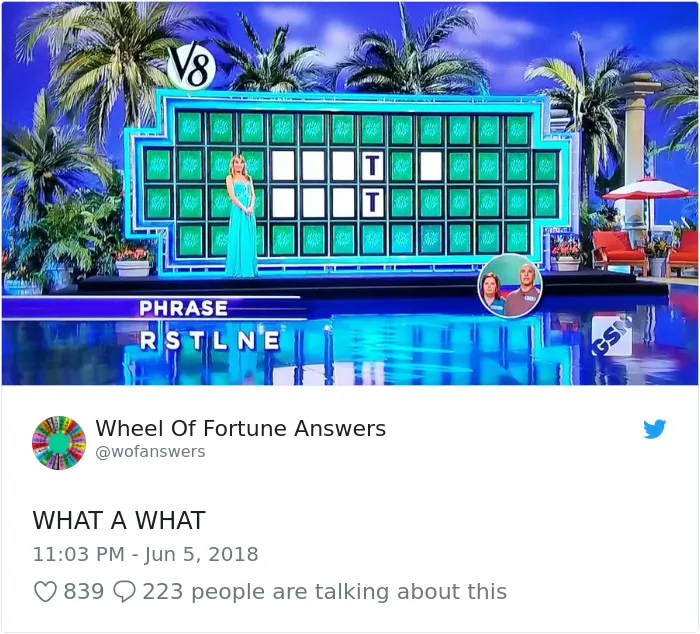 Someone Is Tweeting Hilariously Wrong "Wheel Of Fortune" Answers, And We Can't Get Enough