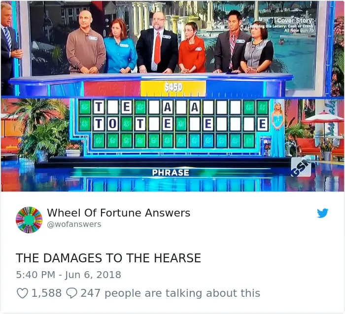 Someone Is Tweeting Hilariously Wrong "Wheel Of Fortune" Answers, And We Can't Get Enough