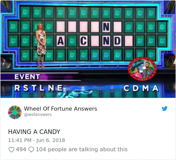 Someone Is Tweeting Hilariously Wrong "Wheel Of Fortune" Answers, And We Can't Get Enough