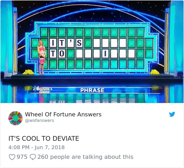 Someone Is Tweeting Hilariously Wrong "Wheel Of Fortune" Answers, And We Can't Get Enough